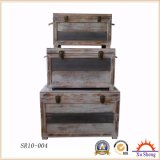 Natural Wood Storage Trunk Set Gift Box for Living Room Antique Furniture Home Decoration