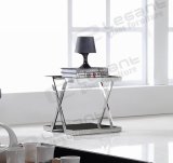 50X50 Square Stainless Steel Glass Table for Home