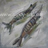 Double Shrimps Canvas Wall Art Paintings for Home Decor