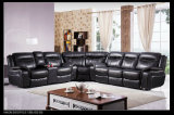Large Classic and Traditional Air Leather Reclining Corner Sectional Sofa for Big Families