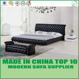 Leisure Bedroom Furniture Genuine Leather Double Bed