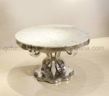 Italian Round Dining Table with Stainless Steel Base