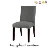 Grey Linen Fabric Wooden Dining Chairs for Restaurant (HD187)
