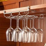 Stemware Rack Holder, Adjustable Steel Wine Glass Hanger Under Cabinet (3 Rail)