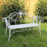 Hot Sale Folding White Wrought Iron Garden Bench