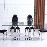 Modern Style Clear Glass Tempered Glass 8 Seater Dining Table