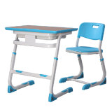 Education Furniture- Metal School Desk and Chair with MDF Top