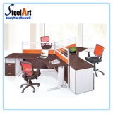 Office Furniture 120 Degree Workstation 3 Person Desk