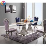 Luxury Rose Gold Painting Stainless Steel Dining Table Hly-St15