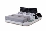 Multi-Functional Top Leather Bed with LED
