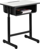 Student Desk with Grey Top and Black Pedestal Frame (SZ-SF04)