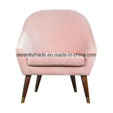 Customized Color Linen/Velvet Fabric/ PU Leather Sofa Chairs in Solid Wood Legs