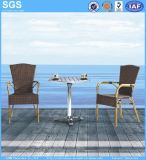 Outdoor Dining Set Bamboo Aluminum Rattan Chair and Table