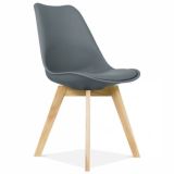 Solid 4 Wood Legs Plastic Dining Chair