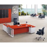 Metal Frame Type Manager Desk with L Shape Side Table