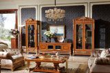 0062-1 Italian Solid Wood Luxury Antique Living Room Cabinet