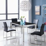 Dining Room Furniture Stainless Steel Glass Top Dinner Table