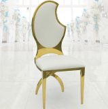 Morden Moon Shape Rose Golden Metal Banquet Wedding Chairs
