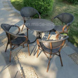 Outdoor and Indoor Restaurant Furniture Set with PE Rattan Chair and Round Table (SP-CT836)