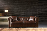 Living Room Furniture Wooden Sofa 3 Seat in Brown