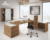 Modern Office Furniture L-Shaped Teak Wood Office Desk (SZ-ODT678)