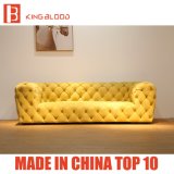 Italian Luxury Style Yellow Color Nubuck Sofa Set Furniture for Setting Room