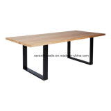 Commercial Furniture Metal Legs Side Wood Dining Table