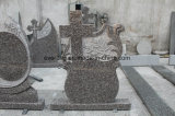 Polished and Brushed Romania Monumentfuneral Granite Cross Tombstone