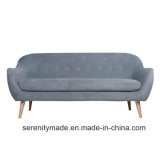 Contemporary Style Button Tufted 4 Seater Blue PU Leather Living Room Sofa