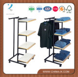 Two Way Garment Rack with Shelves & T-Bar