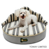 Sponge Circle Crown Dog Bed PU Leather Pet Round Cushion