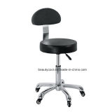 Professional Salon Round Rolling Stool with Backrest