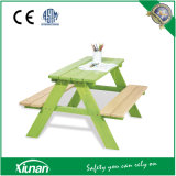 Outdoor and Indoor Kid's Wooden Picnic Table with Benches