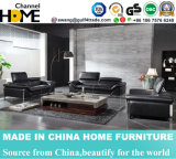 Modern Living Room Black Genuine Leather 1+2+3 Sofa (HC259)
