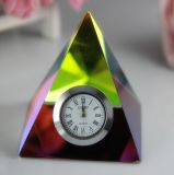 Crystal Clock/Watch Pyramid for Home Decoration Gift