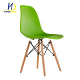 Nordic Design Plastic Chair Dining Wooden Legs PP Plastic Dining Chairs