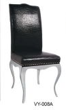 Hot Sale Modern Black PU Leather Dining Chair with Special Legs