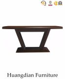 Square Solid Wood Edging Table Top and Wooded Legs Dining Table (HD887)