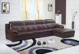 China Top Grain Living Room Leather Sofa with Corner L. P2813