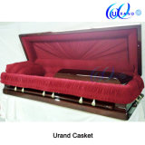 Dark Red Velvet Popular High Gloss Wholesale Casket and Coffin