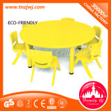 Hot Sale Yellow Study Furniture Plastic Chair and Round Table