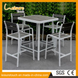 New Design Modern Leisure Coffee Bar Chair and Table Set Outdoor Garden Polywood Aluminum Furniture