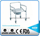 Aluminum Folding Commode Chair with Castors