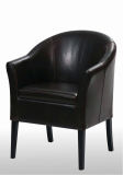 Public Leather Wooden Dining Furniture Armchair