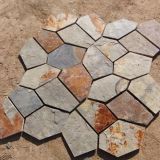 Rusty Natural Slate Mosaic Tiles Paving Stone