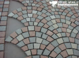 China Multicolor Fan Shape Slate Stone on Mesh, Flagstone Pavers