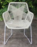 Morden Outdoor Indoor Leisure Steel Rattan Armchair White Tropicalia Chair