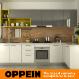 Oppein Modern Wooden Kitchen Cabinet with Visual Contrast Acrylic Finish (OP15-A06)