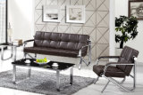 Hot Sale Leather Sofa Popular New Design Modern Office Sofa Chair Metal Frame in Stock 1+1+3