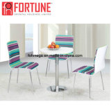 Special Wooden Back Fabric Cushion Restaurant Tables Chairs with Stainless Steel Legs (FOH-BC39)